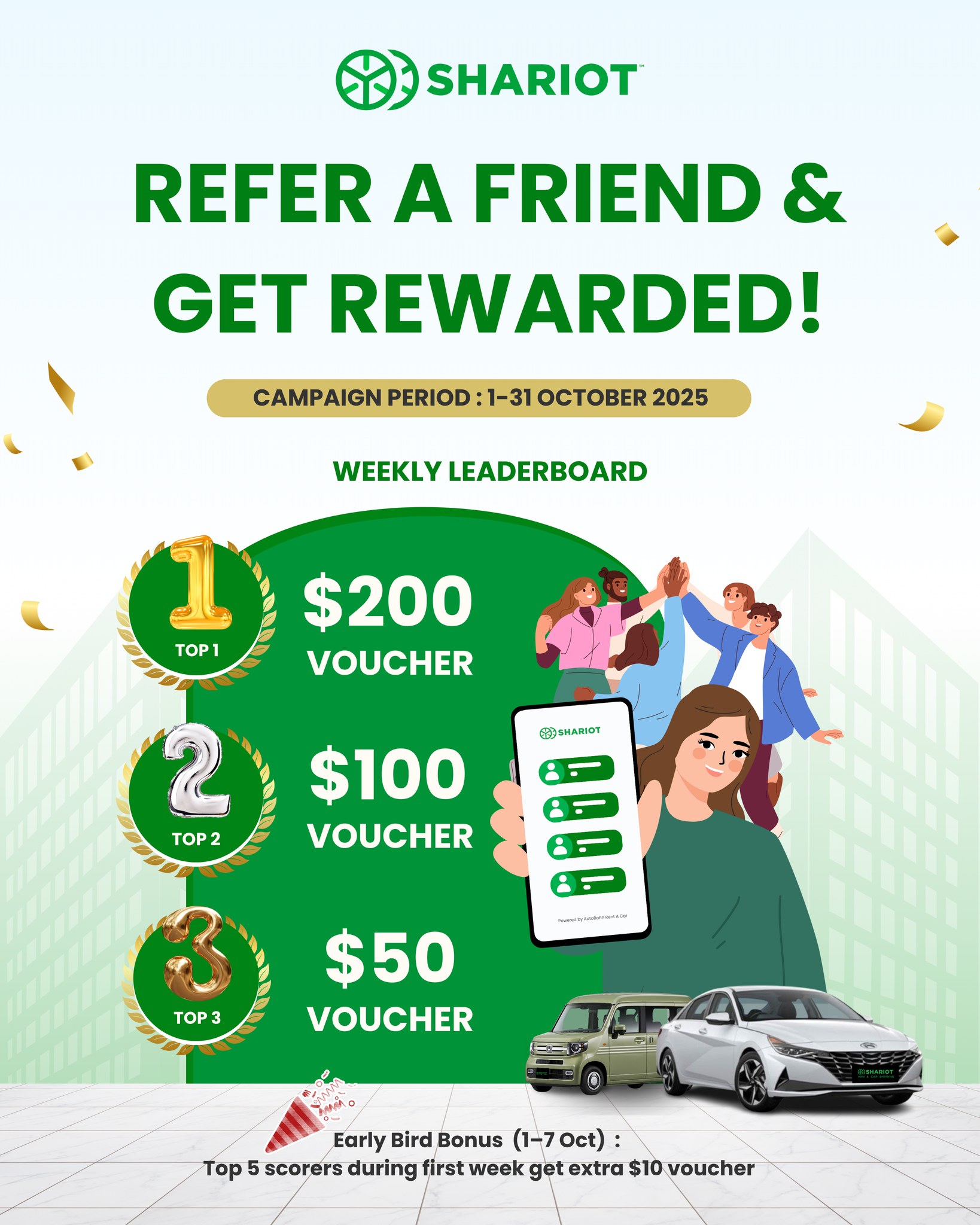 🎉 𝗥𝗲𝗳𝗲𝗿 𝗮 𝗙𝗿𝗶𝗲𝗻𝗱 & 𝗚𝗲𝘁 𝗥𝗲𝘄𝗮𝗿𝗱𝗲𝗱 –... - Shariot Car Sharing | Facebook