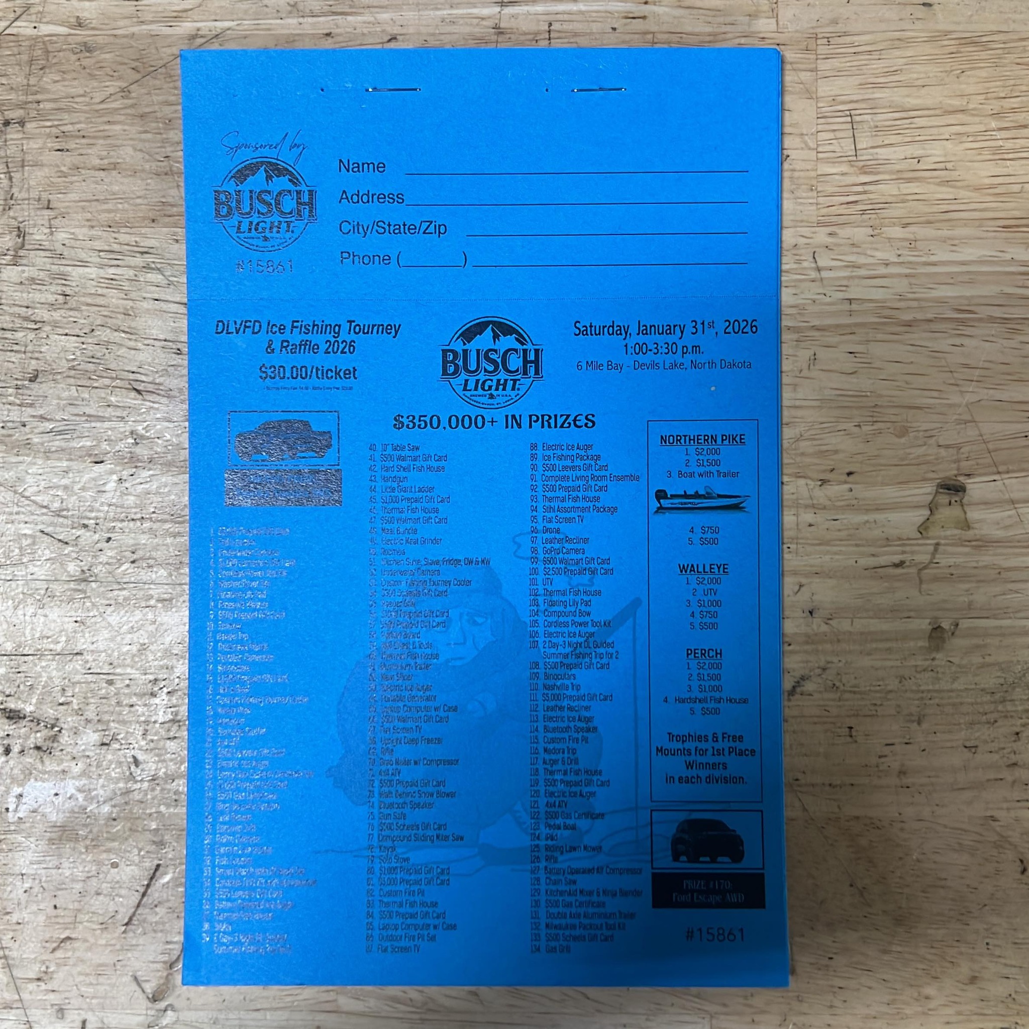 Scenic - 🛑🛑🛑SOLD OUT🛑🛑🛑 🎣 ️ Devils Lake Ice Fishing Tournament Raffle ...