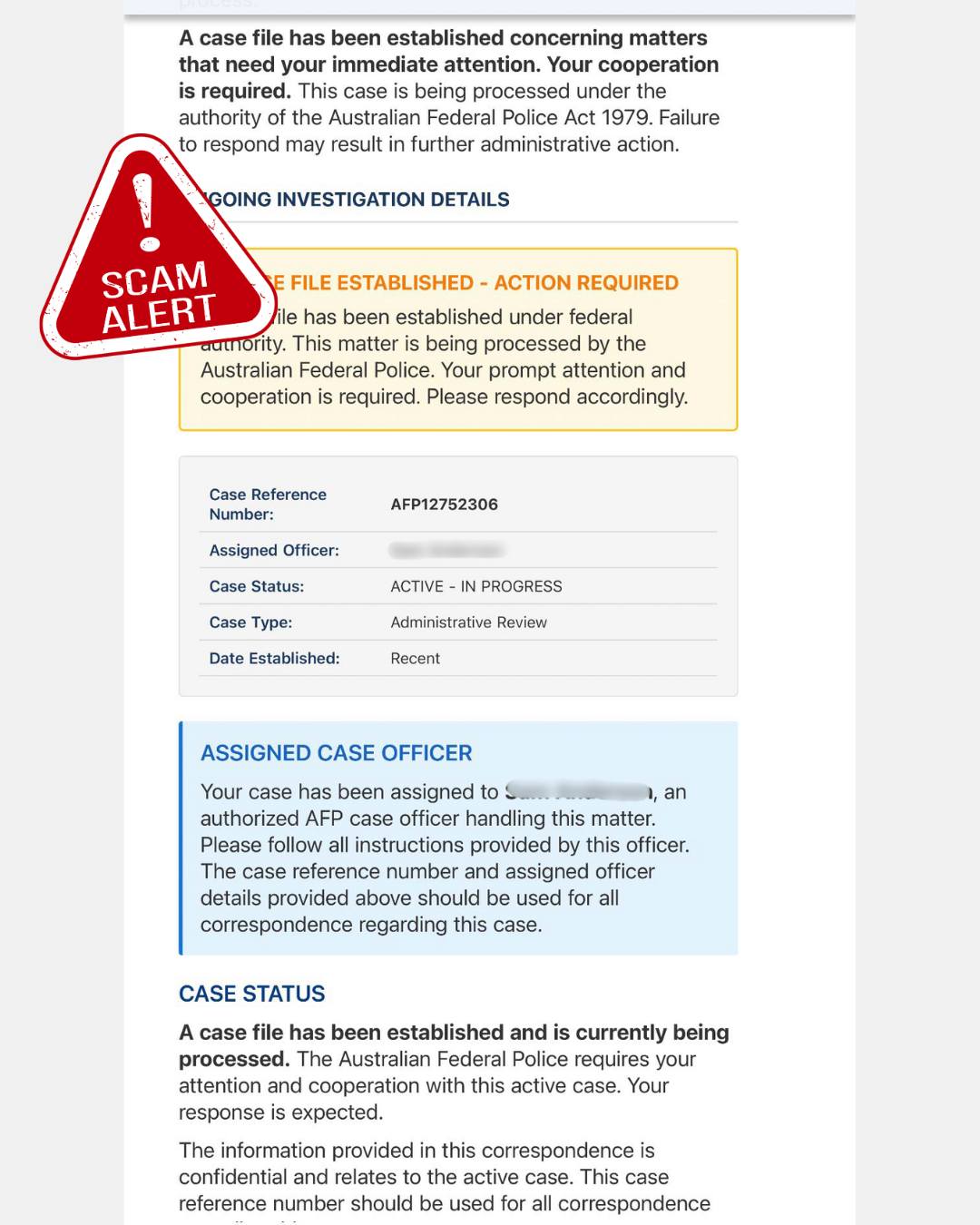 Australian - 🚨 Scam alert: I’m an AFP officer working under Operation ...