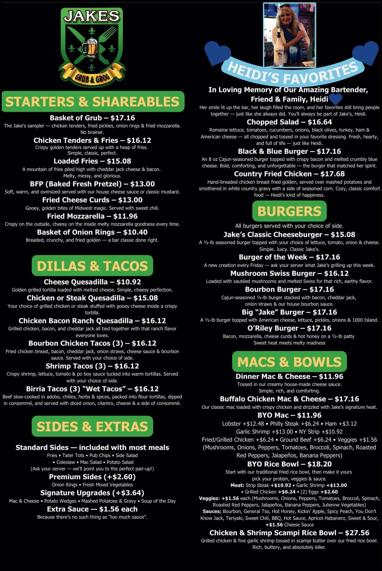🚨🔥 NEW MENU DROP AT JAKE’S! 🔥🚨... - Jake's Grub & Grog | Facebook