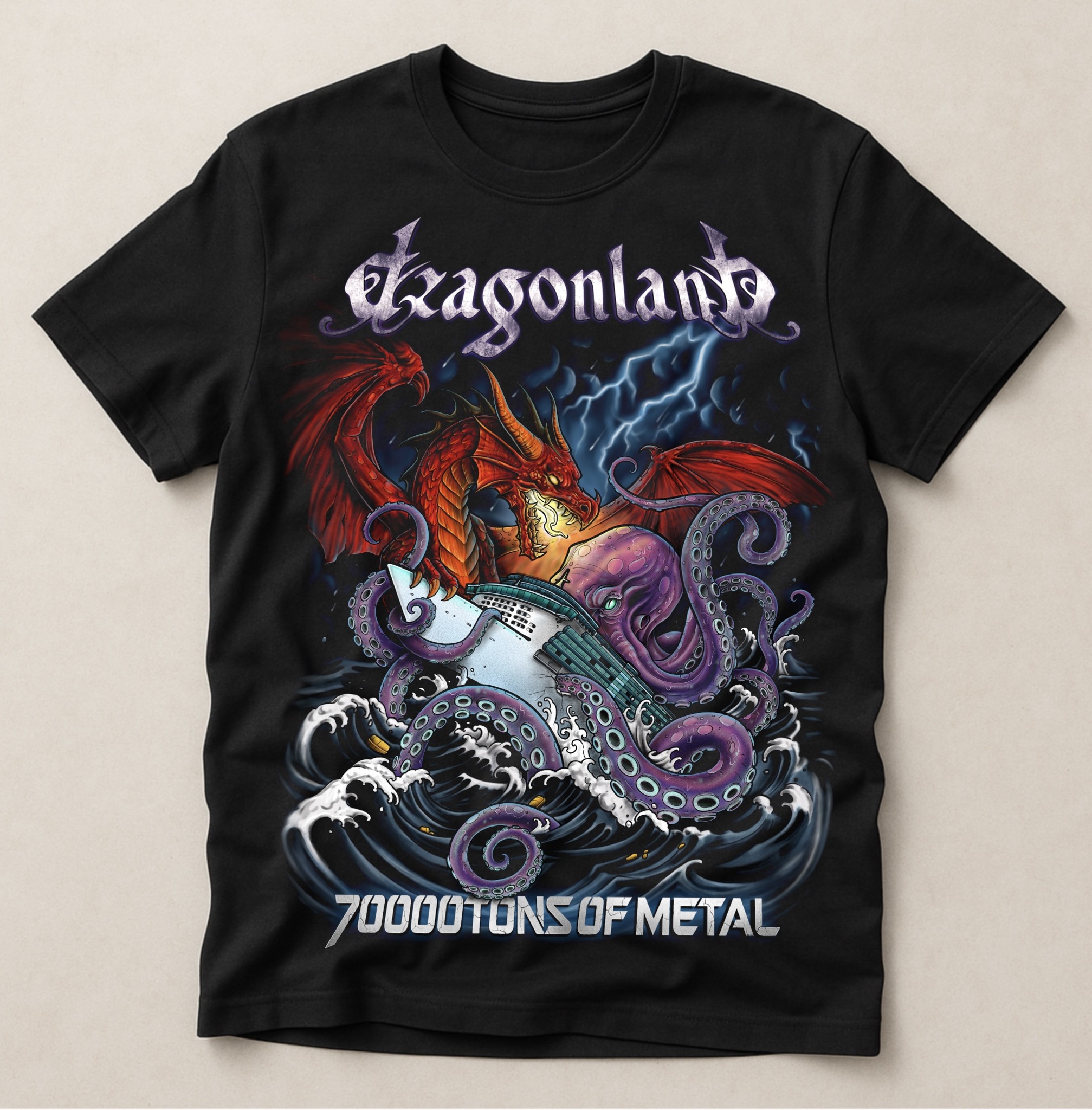 Limited edition 70000tons OF METAL t-shirt, to be sold on the boat 