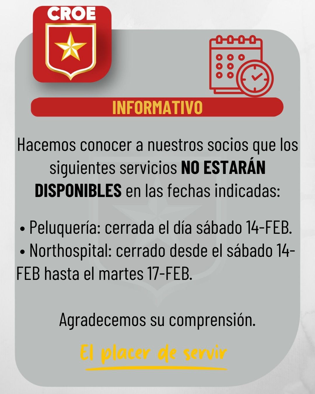 CROE Ecuador - 🔔 Les informamos que los siguientes... | Facebook