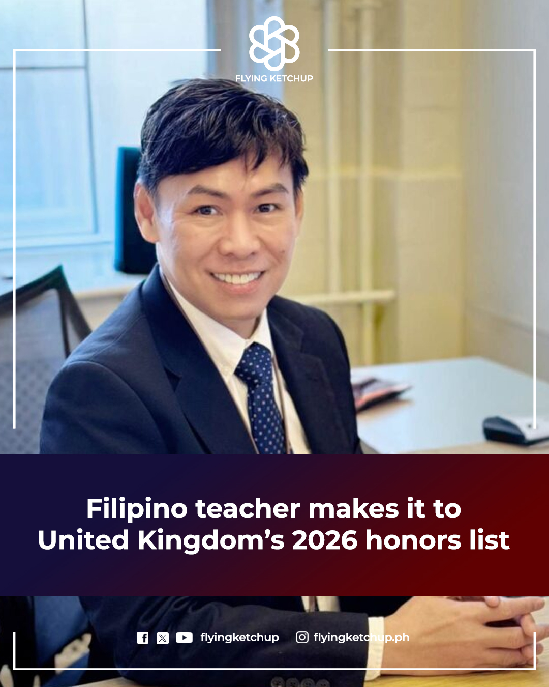 Flying - Filipino educator Edison David has been honored by King ...