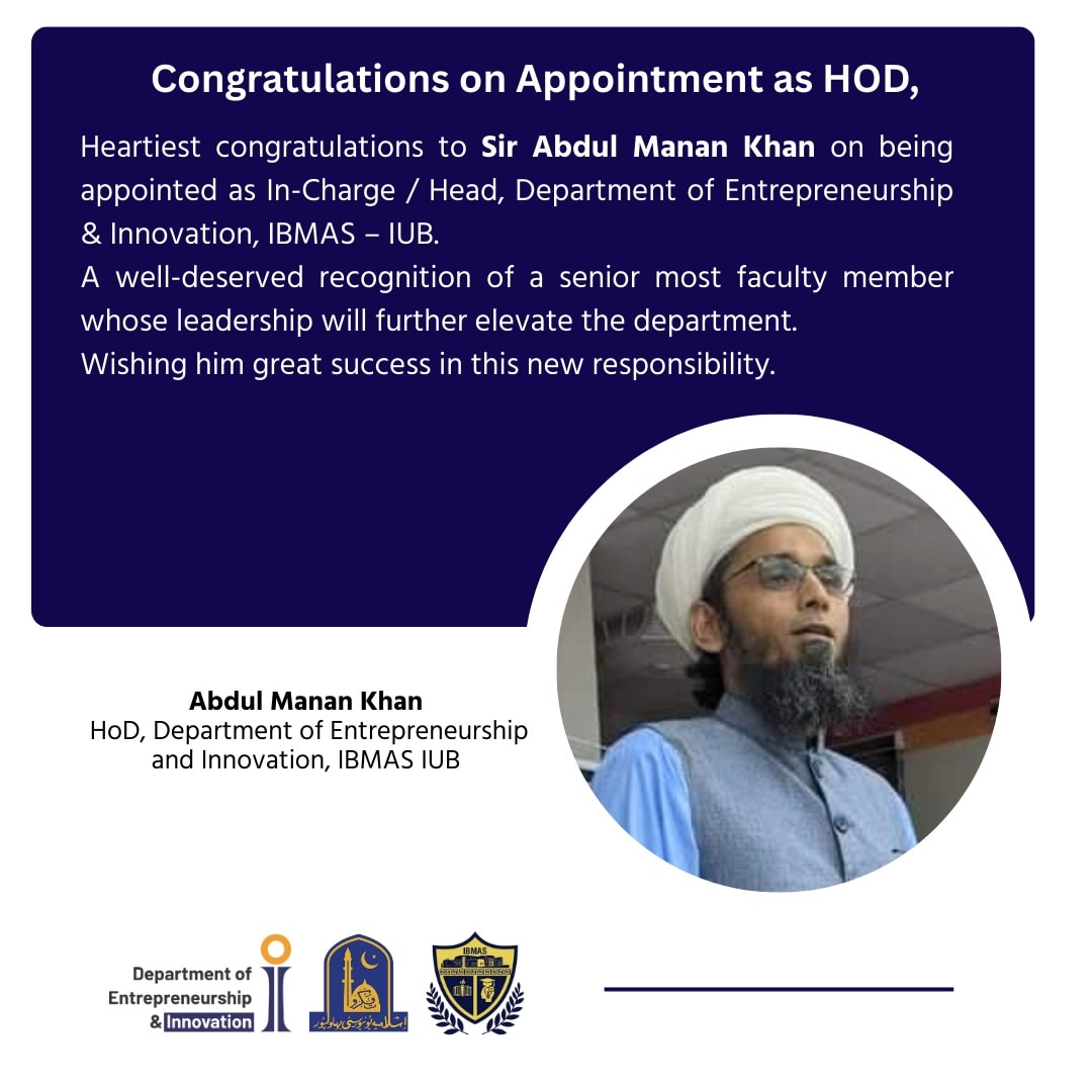 Department - Heartiest congratulations to Sir Abdul Manan Khan on being ...