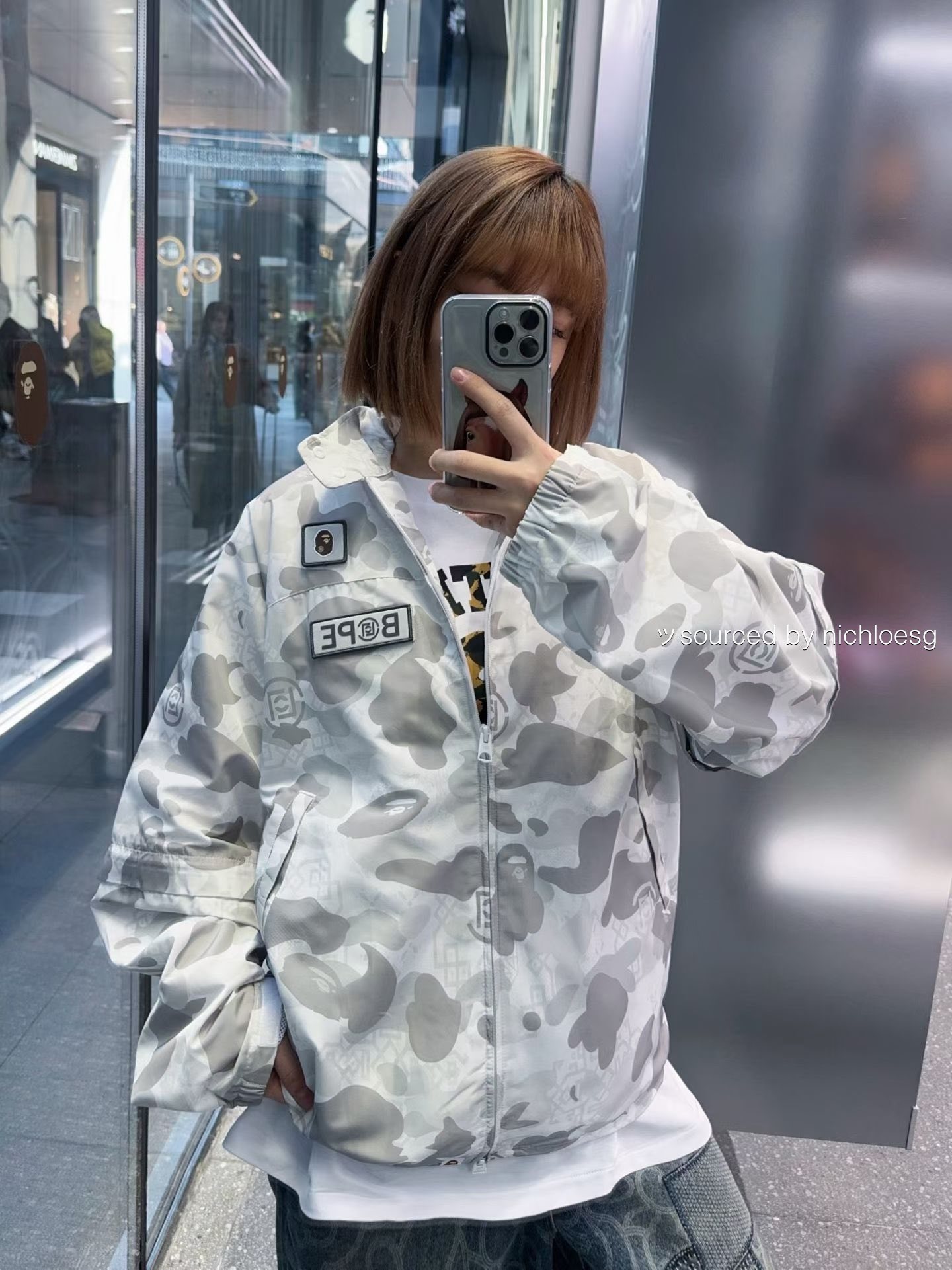 Bape x clot camo rain jacket for sale