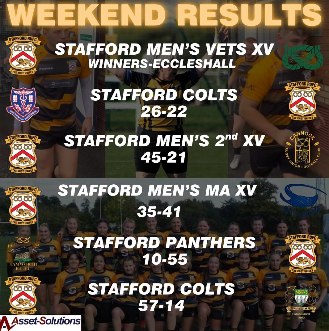 🚨WEEKEND SENIOR ROUNDUP🚨 Here are... - Stafford Rugby Club | Facebook