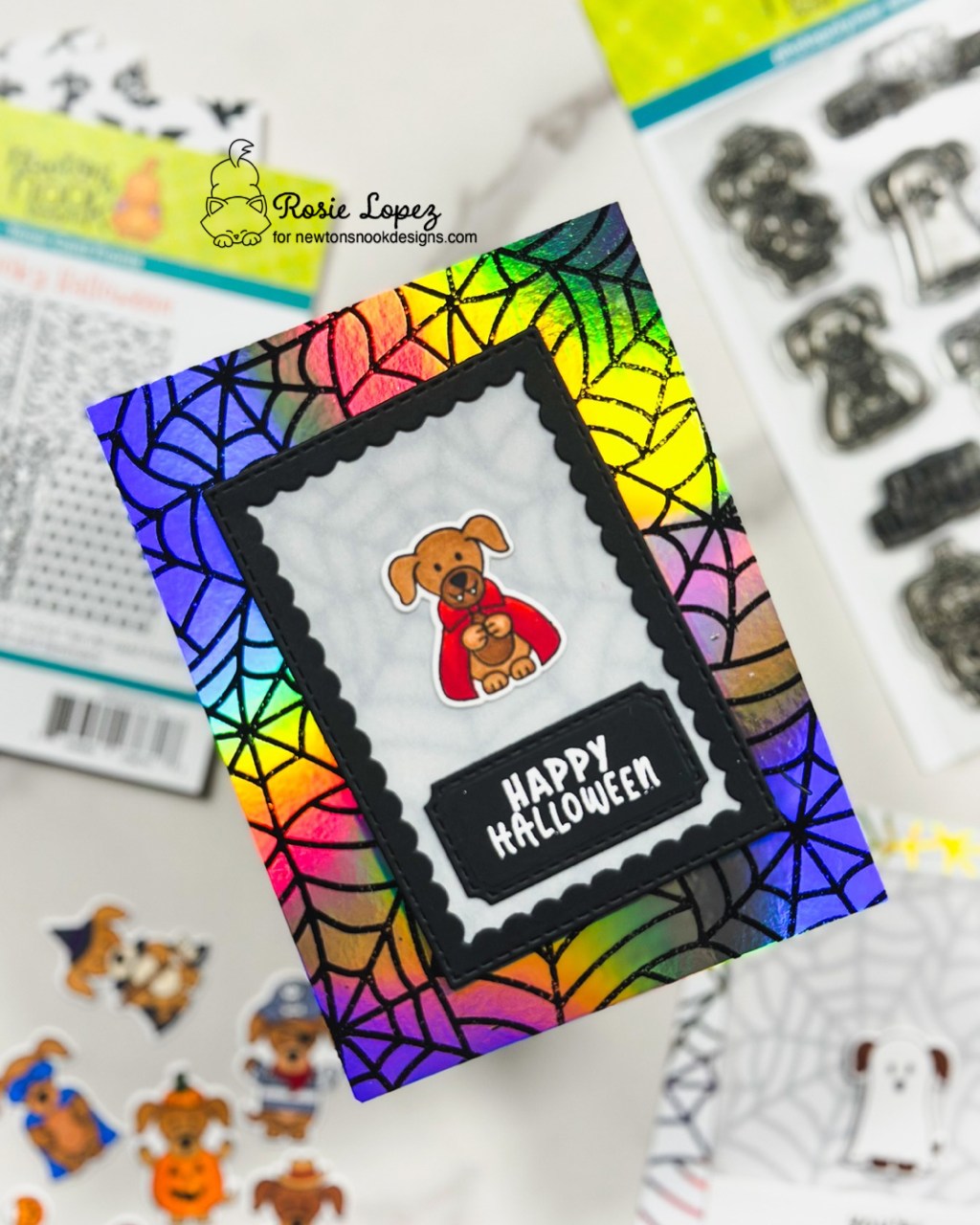 Rosie Lopez's Halloween card designs with Newton's Nook