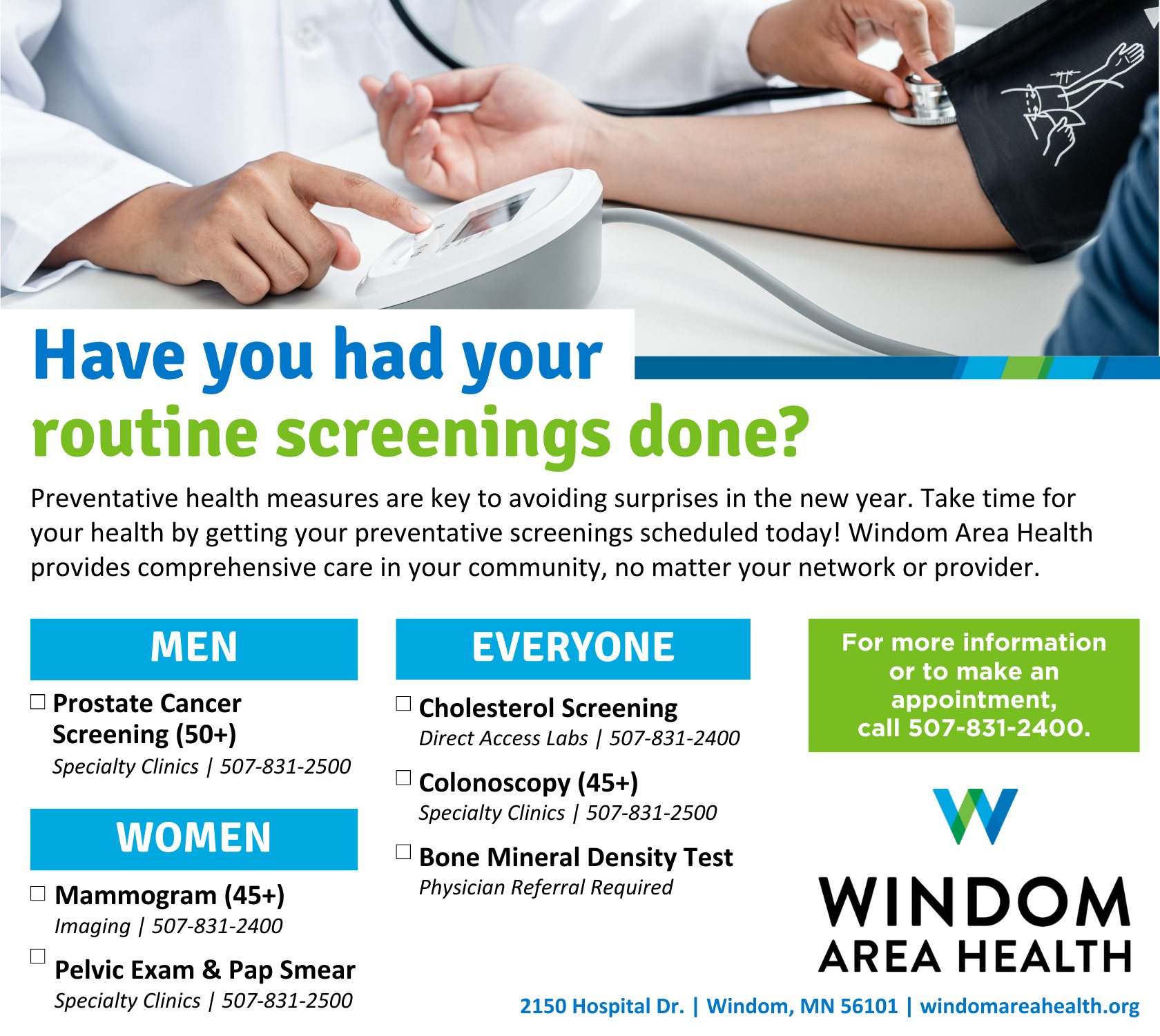 Windom - Have you scheduled your routine screenings for the year yet ...