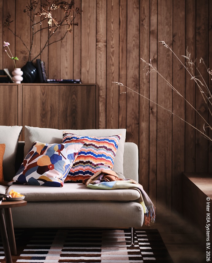 Ton in Ton trifft auf bunte Muster – und schon wird's richtig gemütlich. #meinIKEA #Herbstvibes #cozy #STOCKHOLM2025