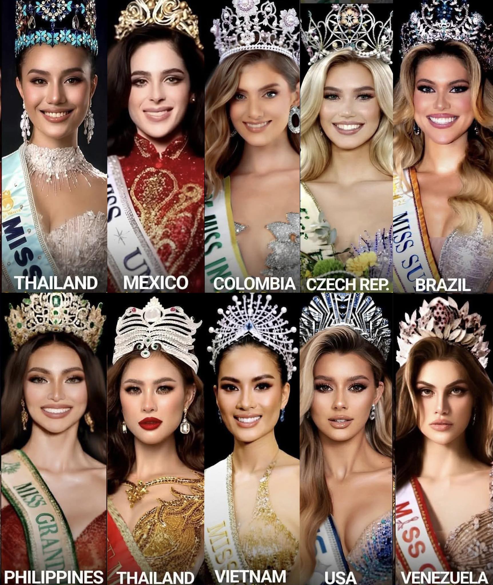Pageants - The Queens of 10 Big International Pageants of 2025! Miss ...