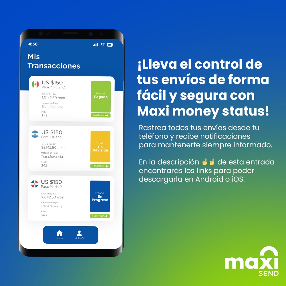Maxisend - Conoce Maxi Money Status: La app móvil de MaxiSend que te ...