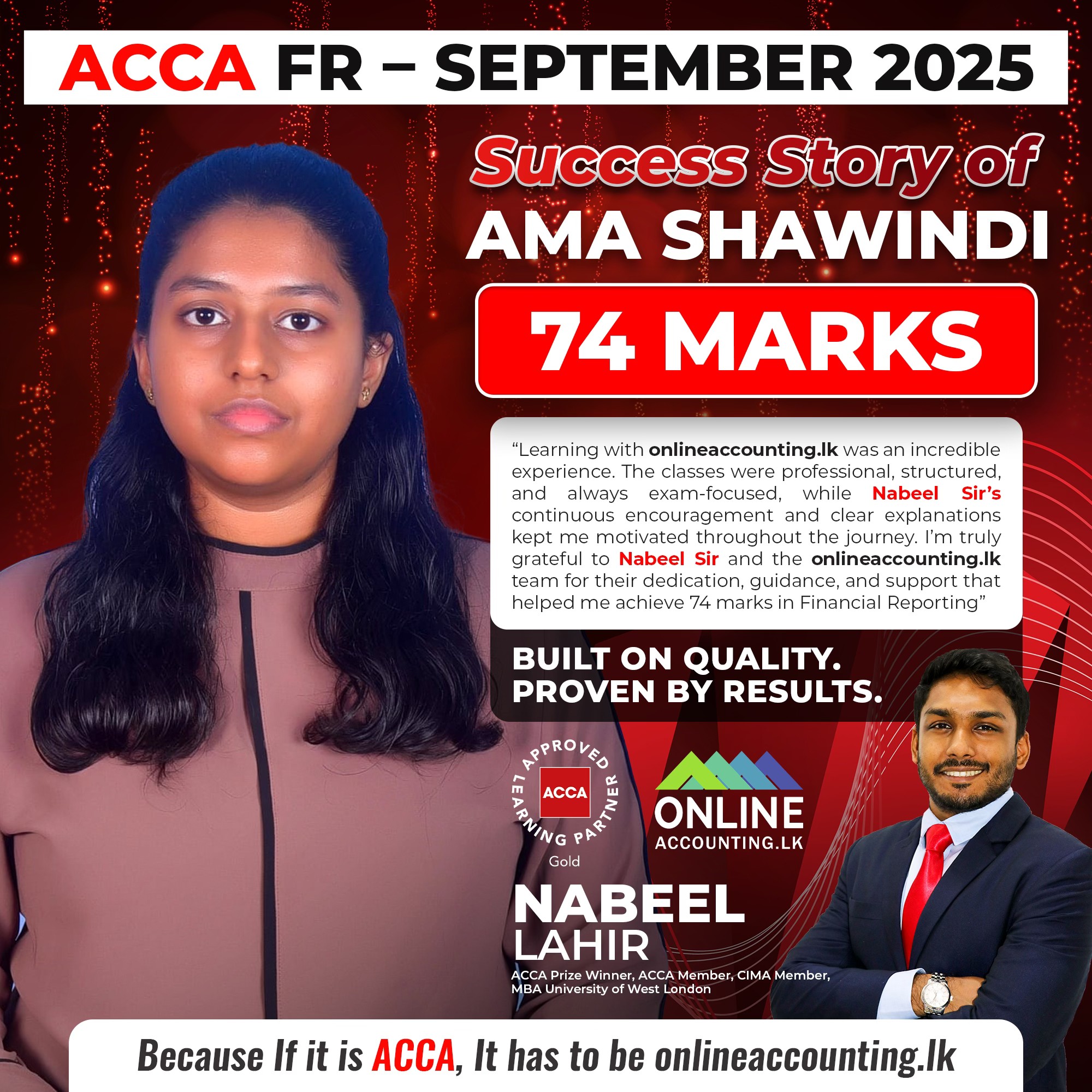 Online - ACCA FR – September 2025 - 74 Marks - Success Story of Ama ...