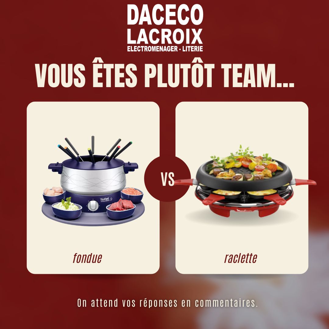 Daceco - 🧀🔥 Team raclette ou team fondue ? Avec les appareils Tefal ...