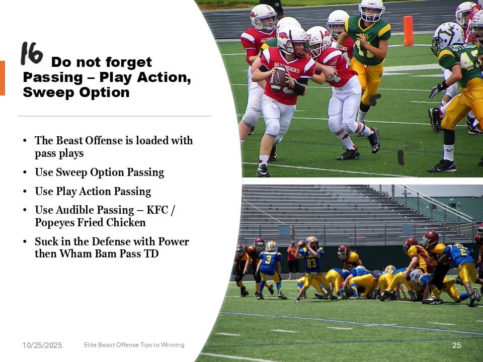 Beast Offense Single Wing Formations | Beast Offense Tip 6 - Yes ...