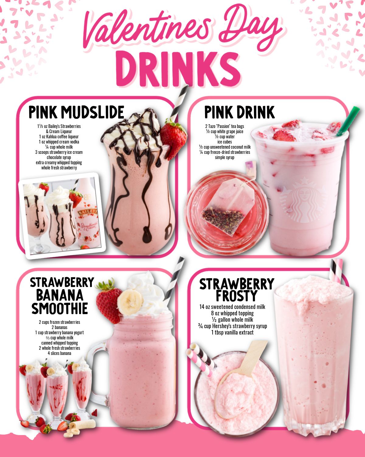 Valentine's Day Drinks 💕🍹 Pretty, pink, and perfect for