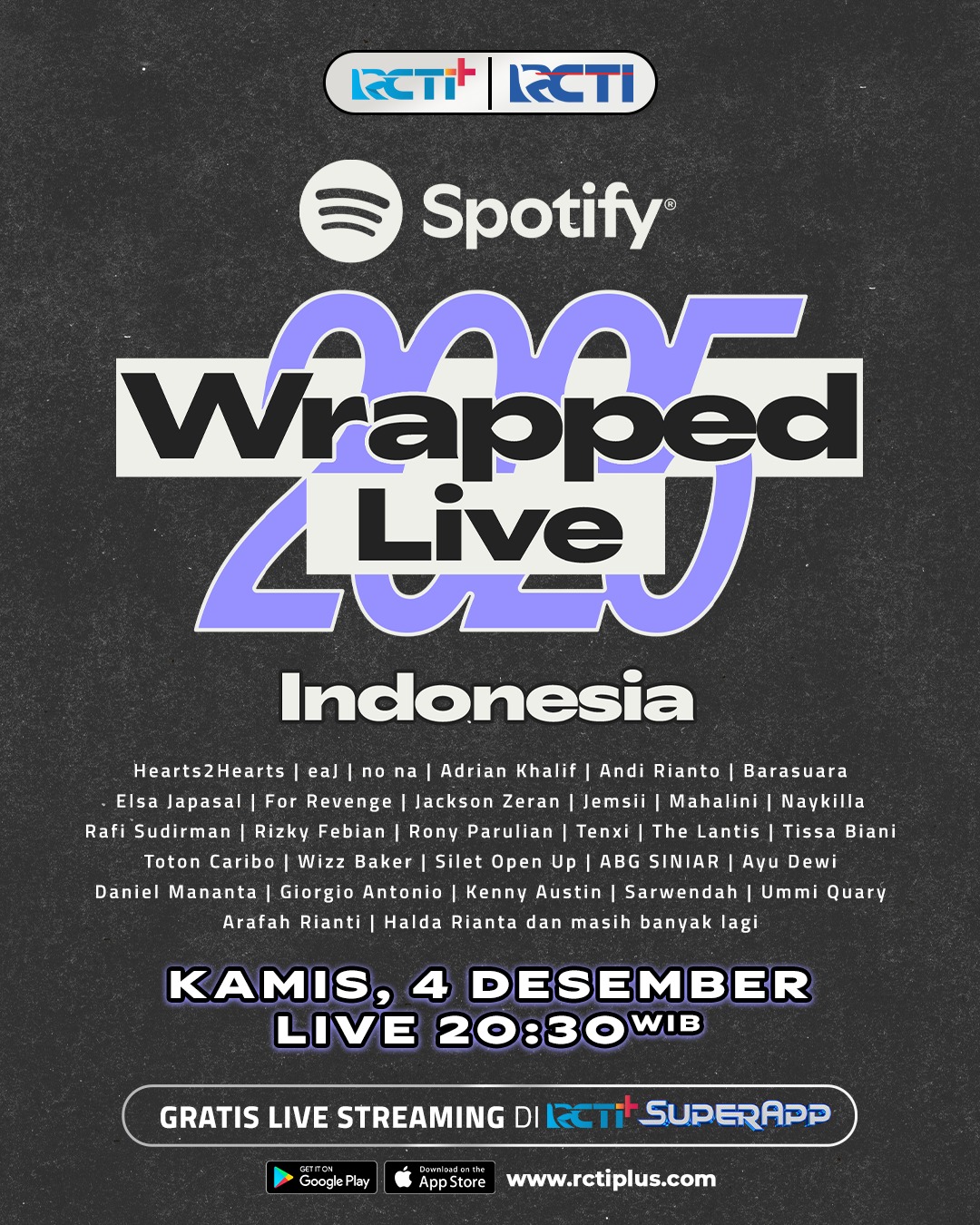GTV - Saatnya rayakan #SpotifyWrappedLiveIndonesia 2025! Saksikan ...