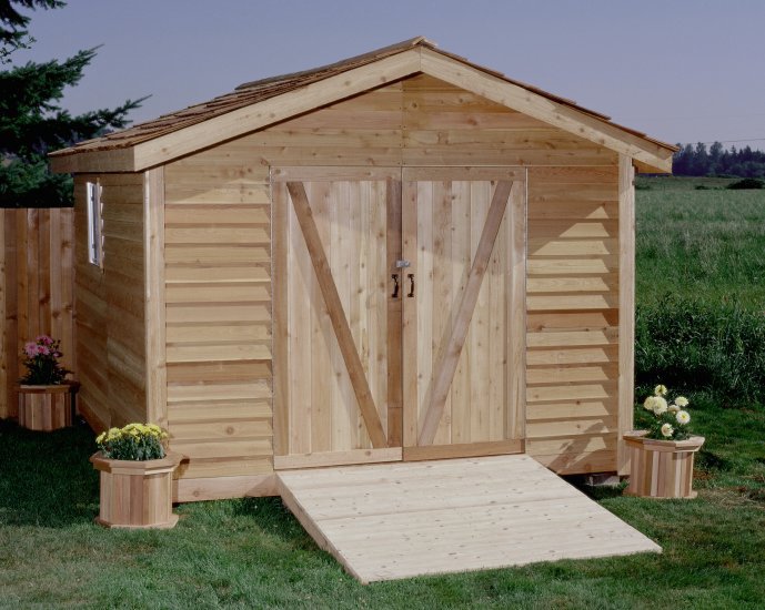 Storage - Deluxe Cedar storage shed features cedar bevel siding, sturdy ...