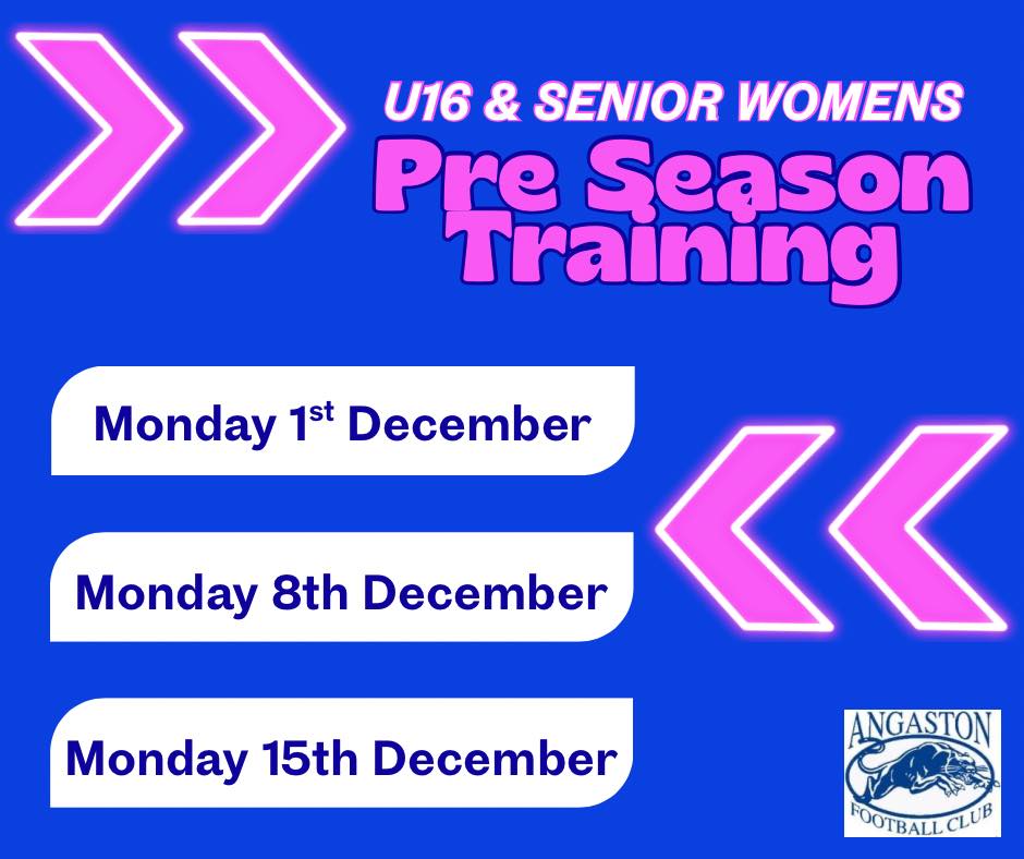 🏉 Women’s pre-season incoming 🏉... - Angaston Football Club | Facebook