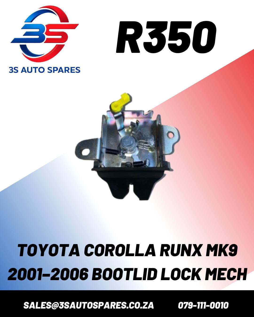 3S - TOYOTA COROLLA RUNX MK9 2001–2006 BOOTLID LOCK MECH – R350! Boot ...