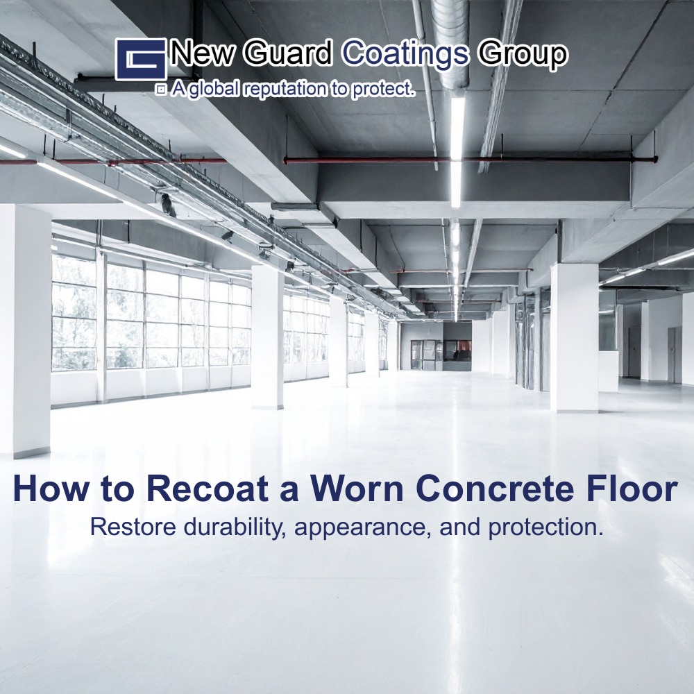 Recoating worn concrete floors... - New Guard Coatings Group | Facebook