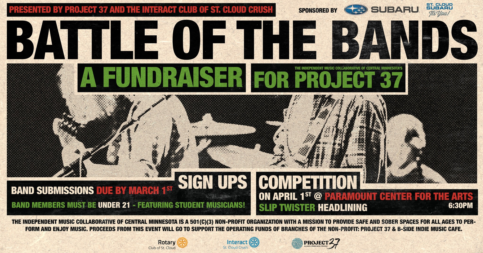 BATTLE OF THE BANDS 2026: A Project 37 Fundraiser