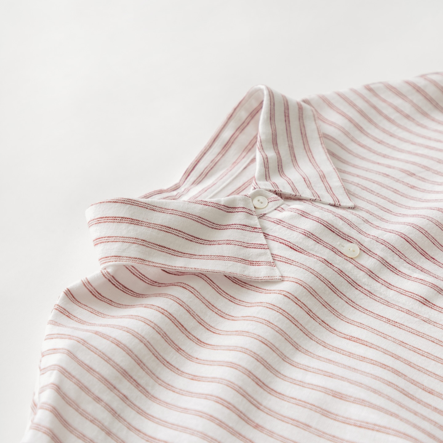 NEW URBAN RESEARCH ラミーレーヨンワイドショートシャツ RED STRIPE 