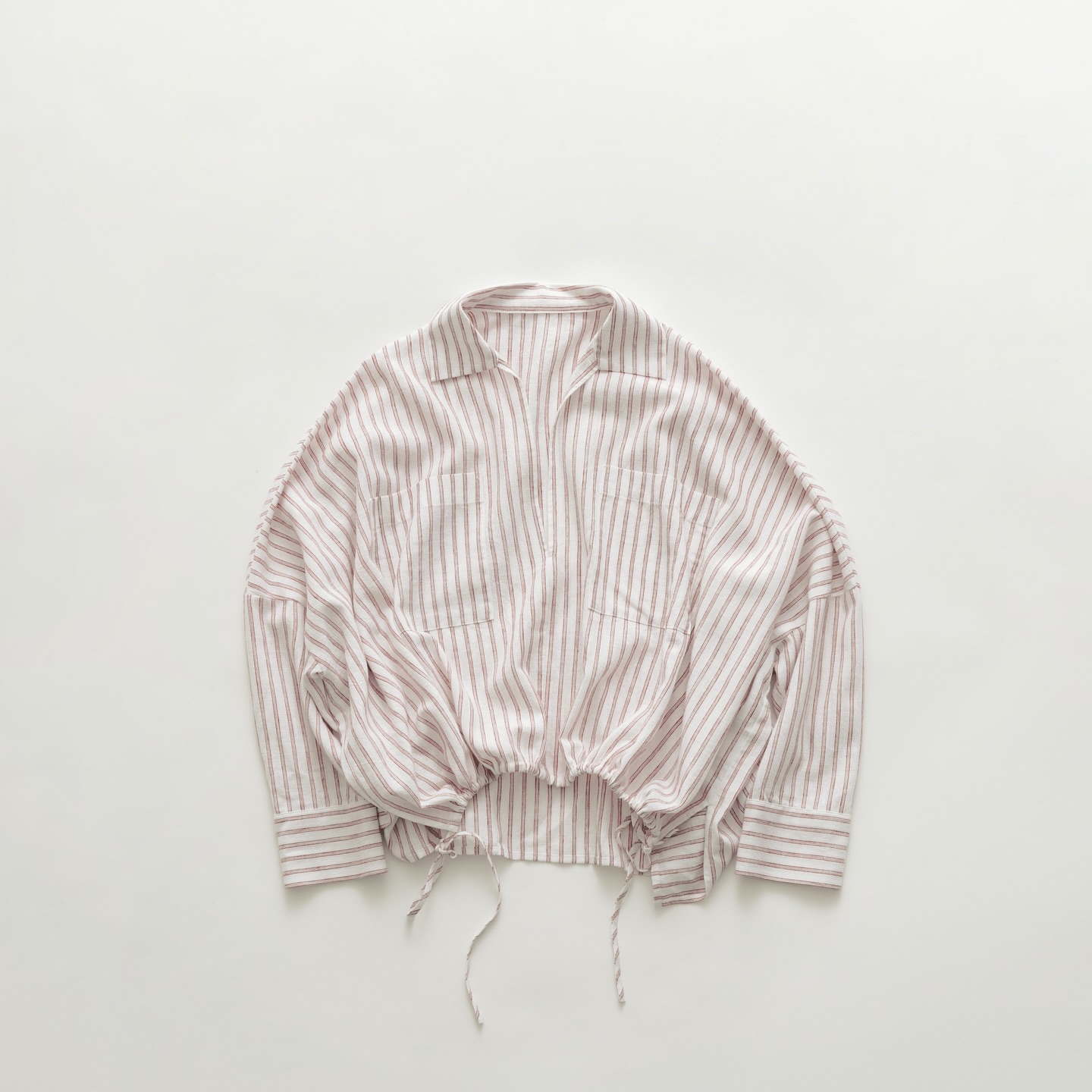 NEW URBAN RESEARCH ラミーレーヨンワイドショートシャツ RED STRIPE 