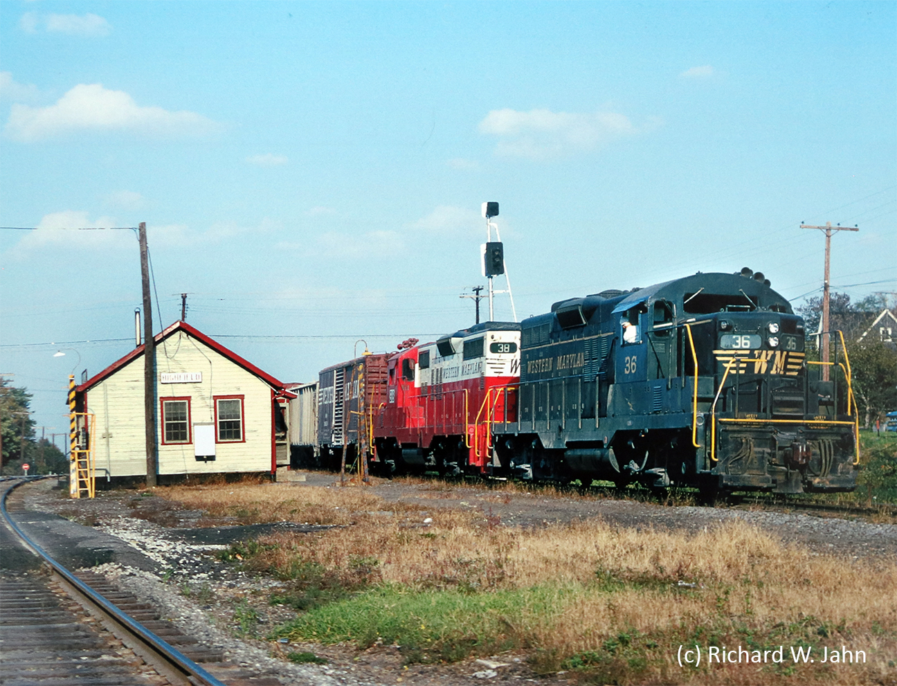Western - Western Maryland Railway GP9s number 36 and 38 are doing some ...