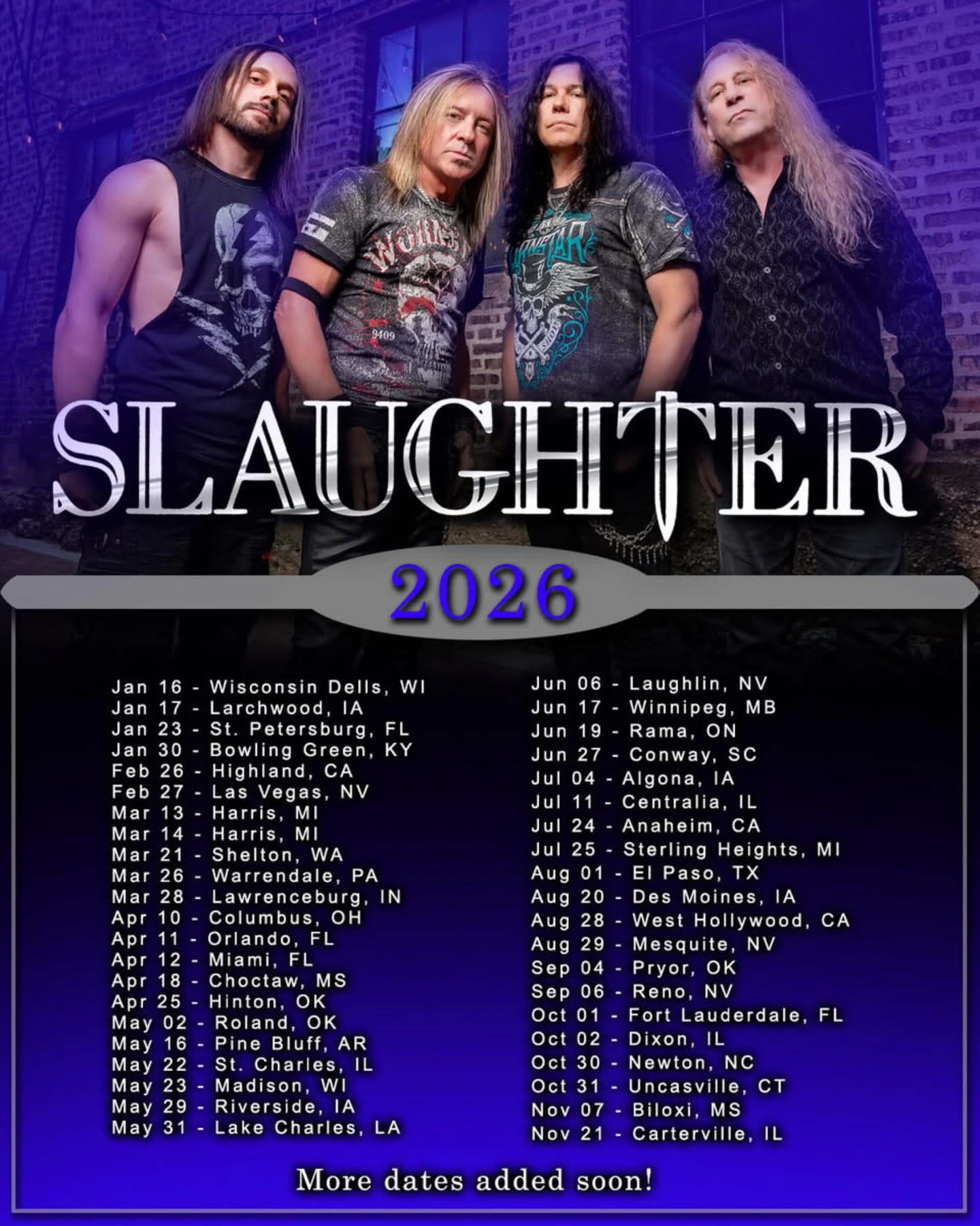 Slaughter Adds Dates To US Tour: #slaughter #hardrock #hairmetal