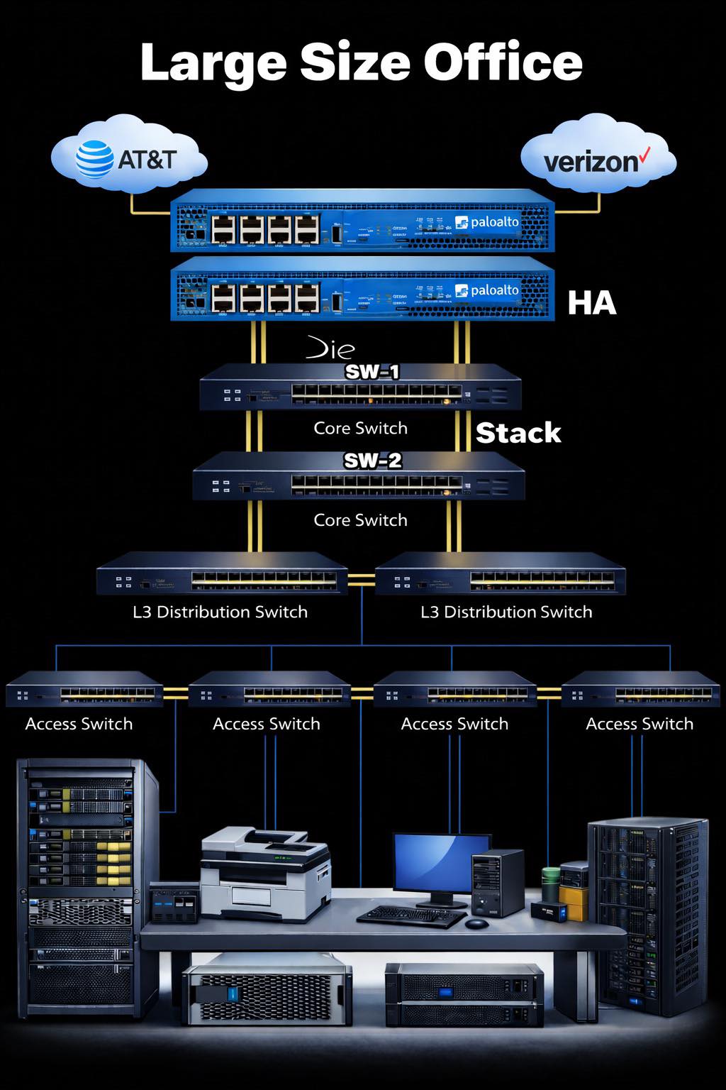 Router - Large Size Office with PaloAlto Networks Firewalls on AT&T ...