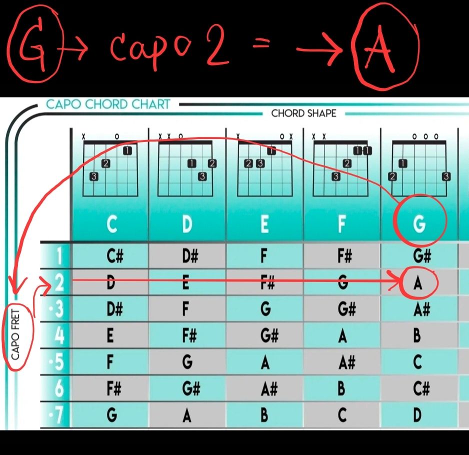 Fanpage - 🎸 Capo chord chart 🎸 คาด capo ช่องไหน? 👉 เสียงเป็นnoteอะไร? 👇 ...