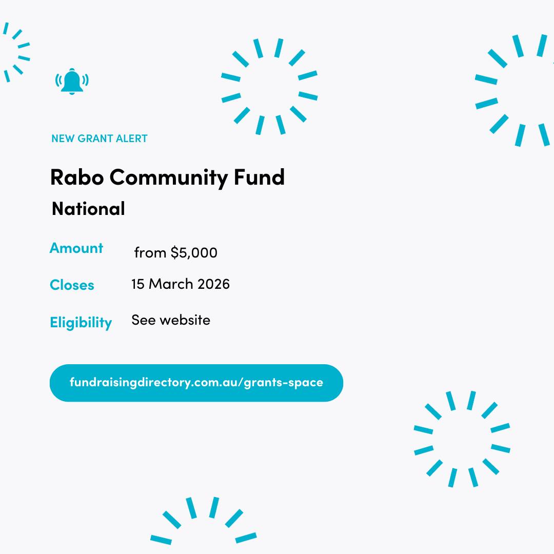 📣 New Grant Alert! ⭐️ Rabo... - The Fundraising Whisperer | Facebook