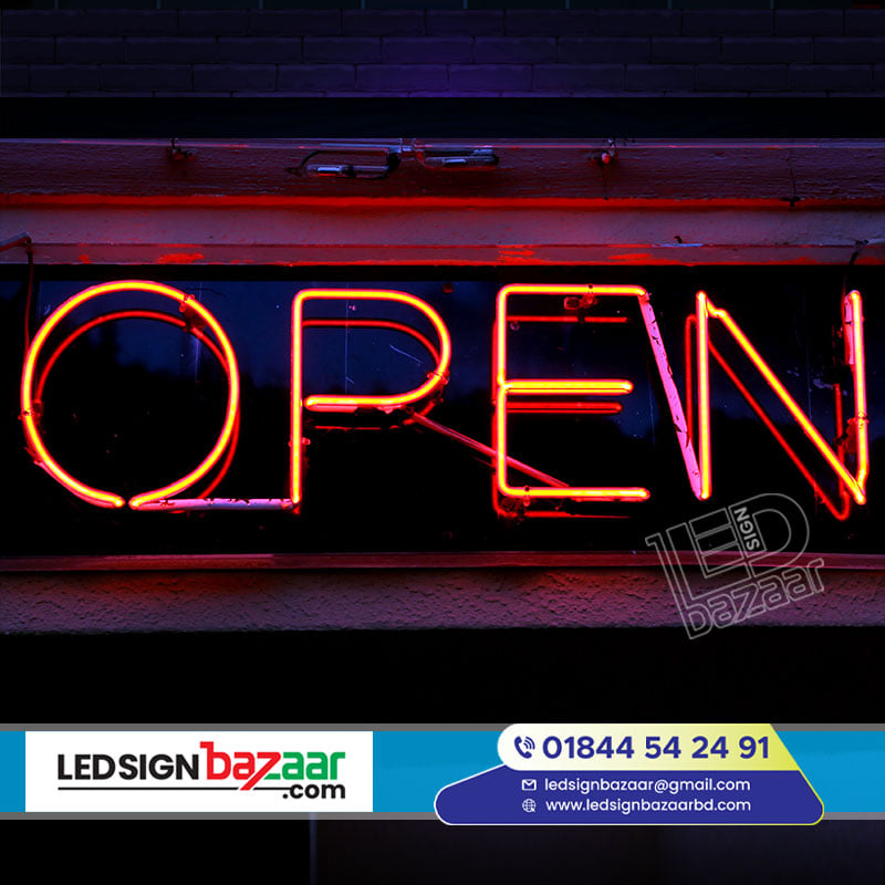 LED Sign Bazaar - Open Neon Sign Name Plate Neon Lighting...
