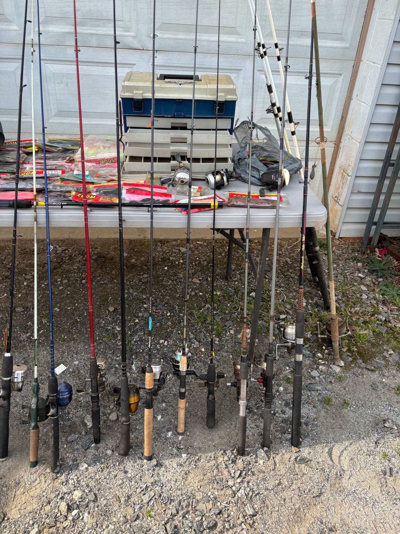 One Lot of Assorted Fishing Rods & Tackle. Selling all Together for ...