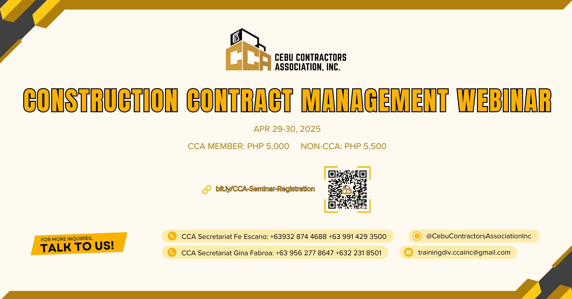 Construction Contract Management Webinar