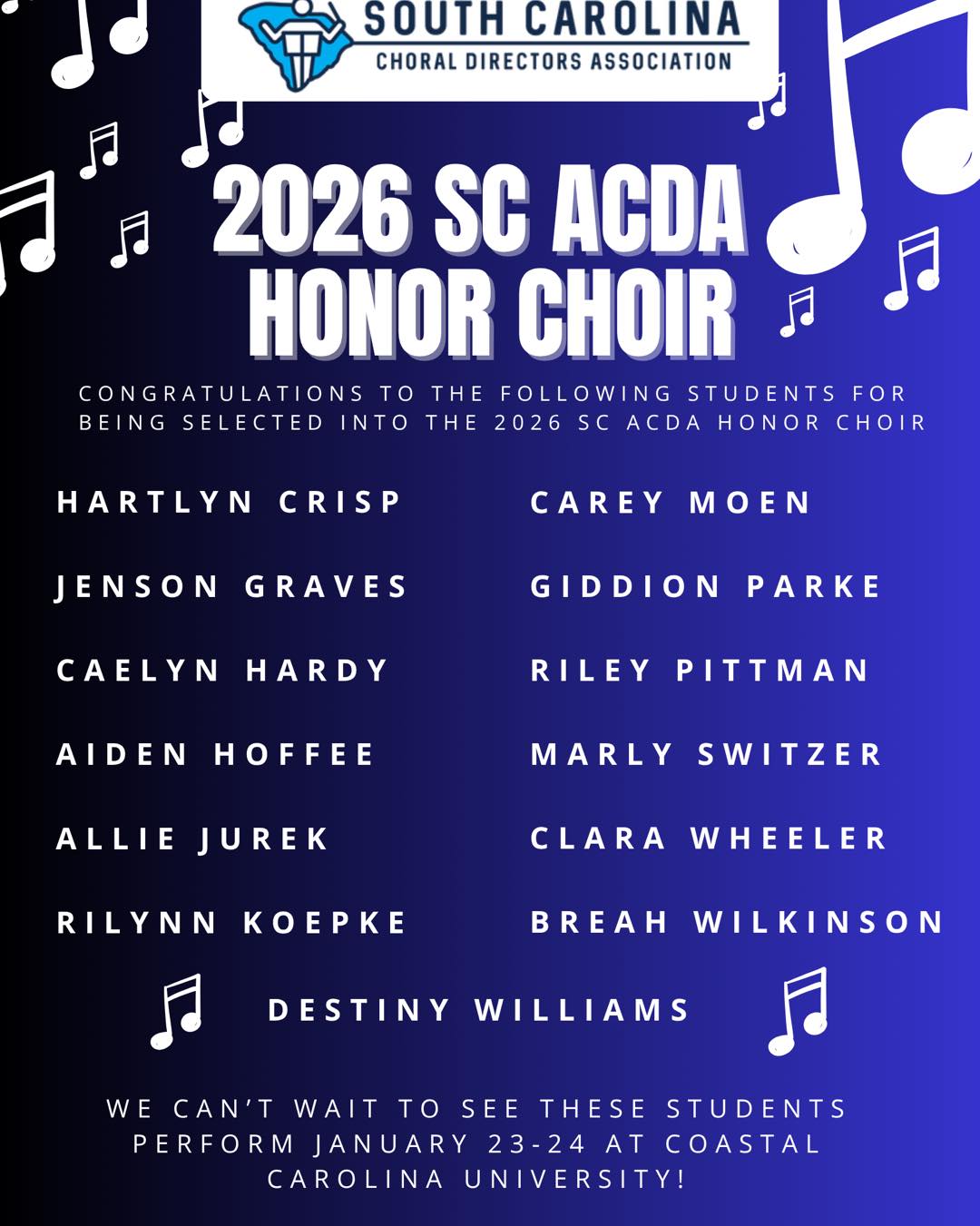 Gable - Congratulations to these singers! They auditioned against over ...