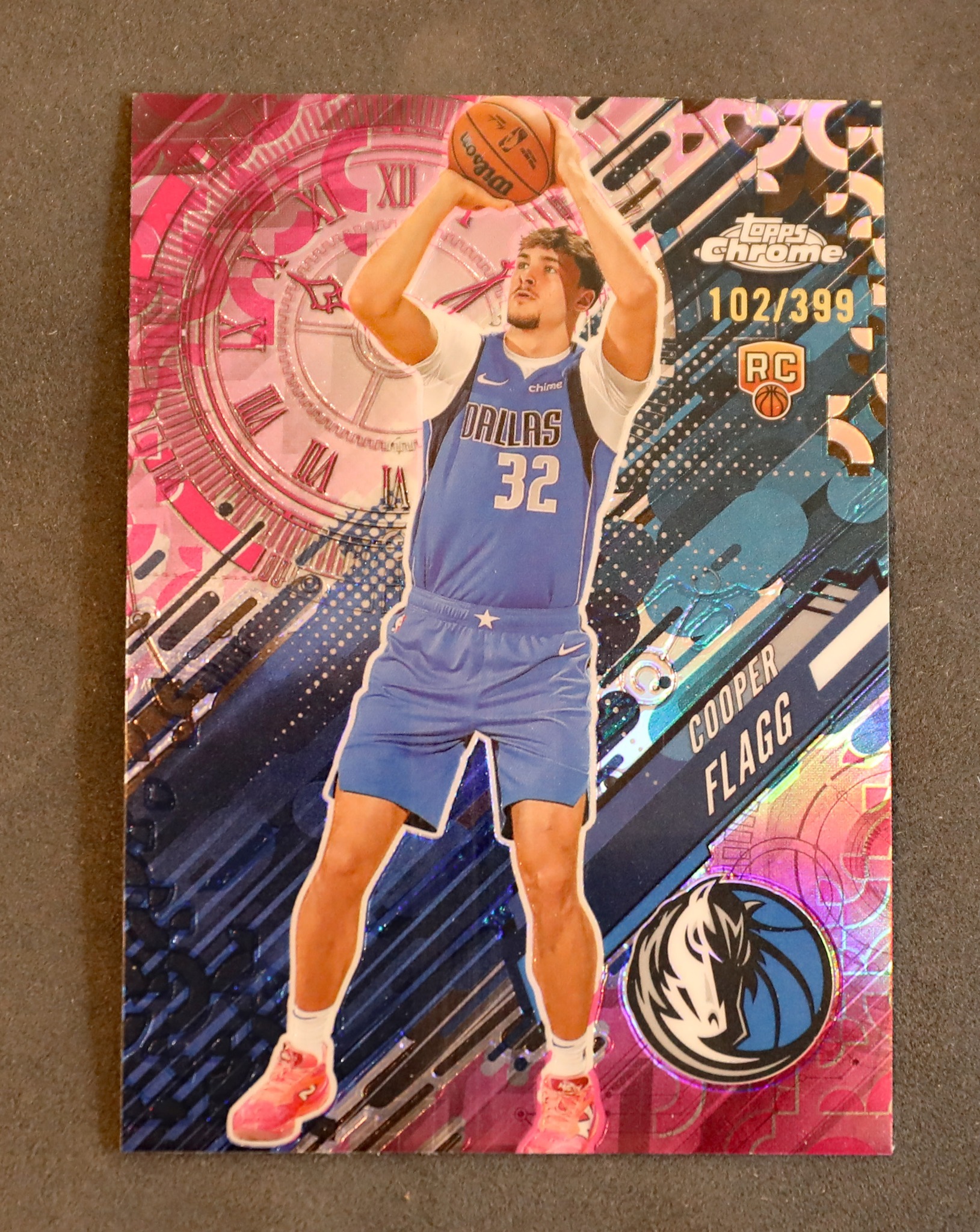 Lucky pull of Cooper Flagg RC card from Topps Chrome megas