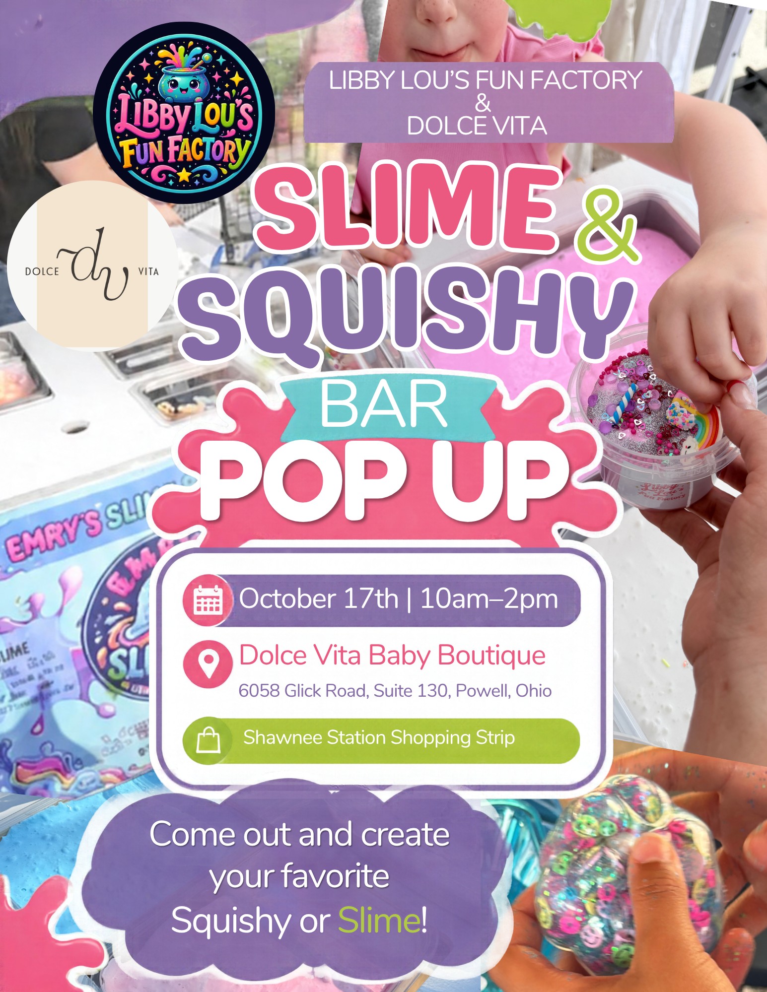 Pop Up Squishy & Slime Bar with Dolce Vita Baby Boutique