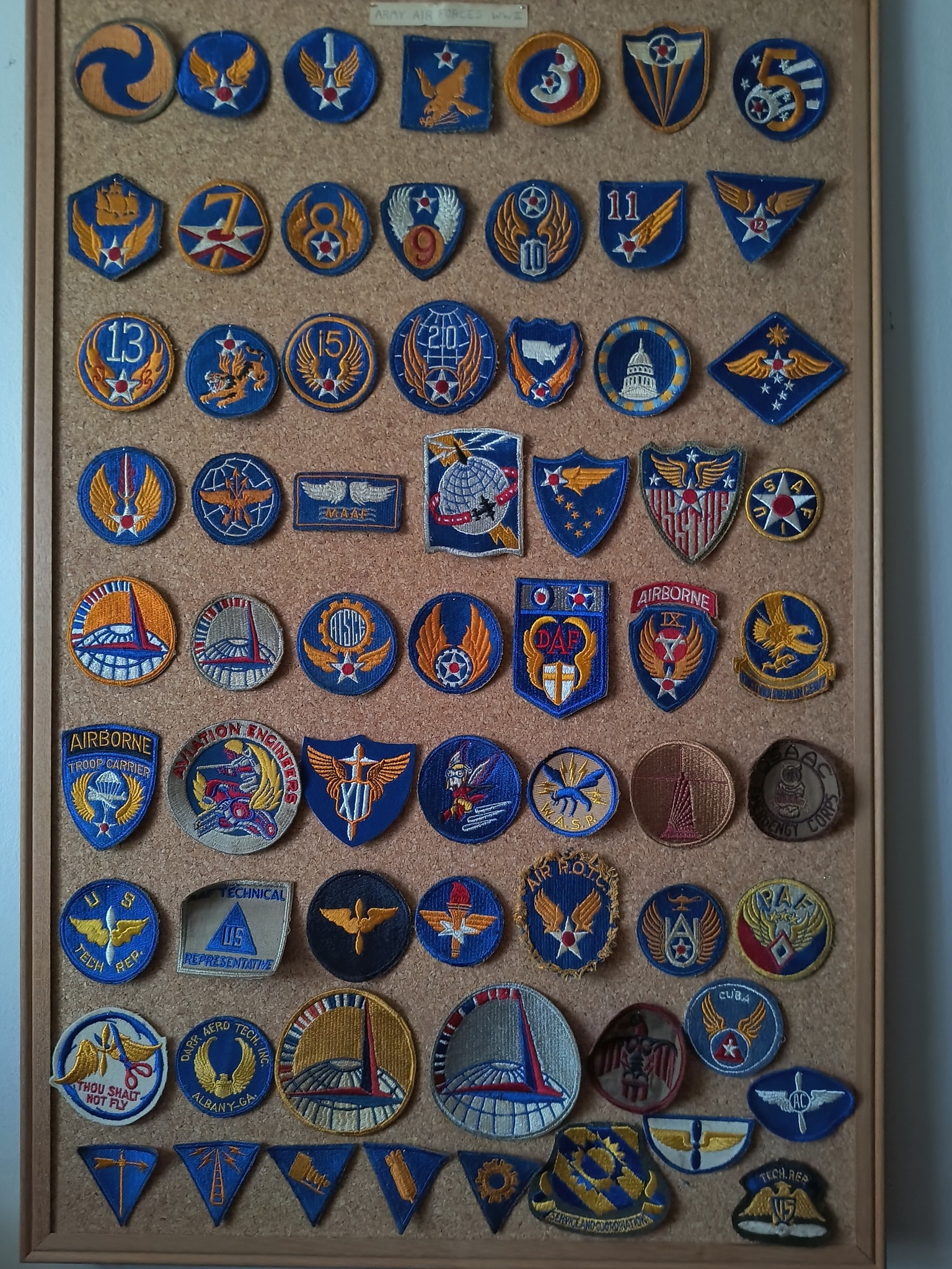 A collection of original WW2 Army Air Force Patches