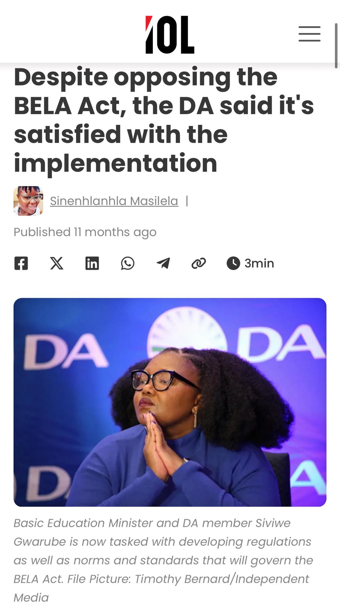Ernst - Die implementering van die BELA-wet deur ’n DA-minister sê baie ...