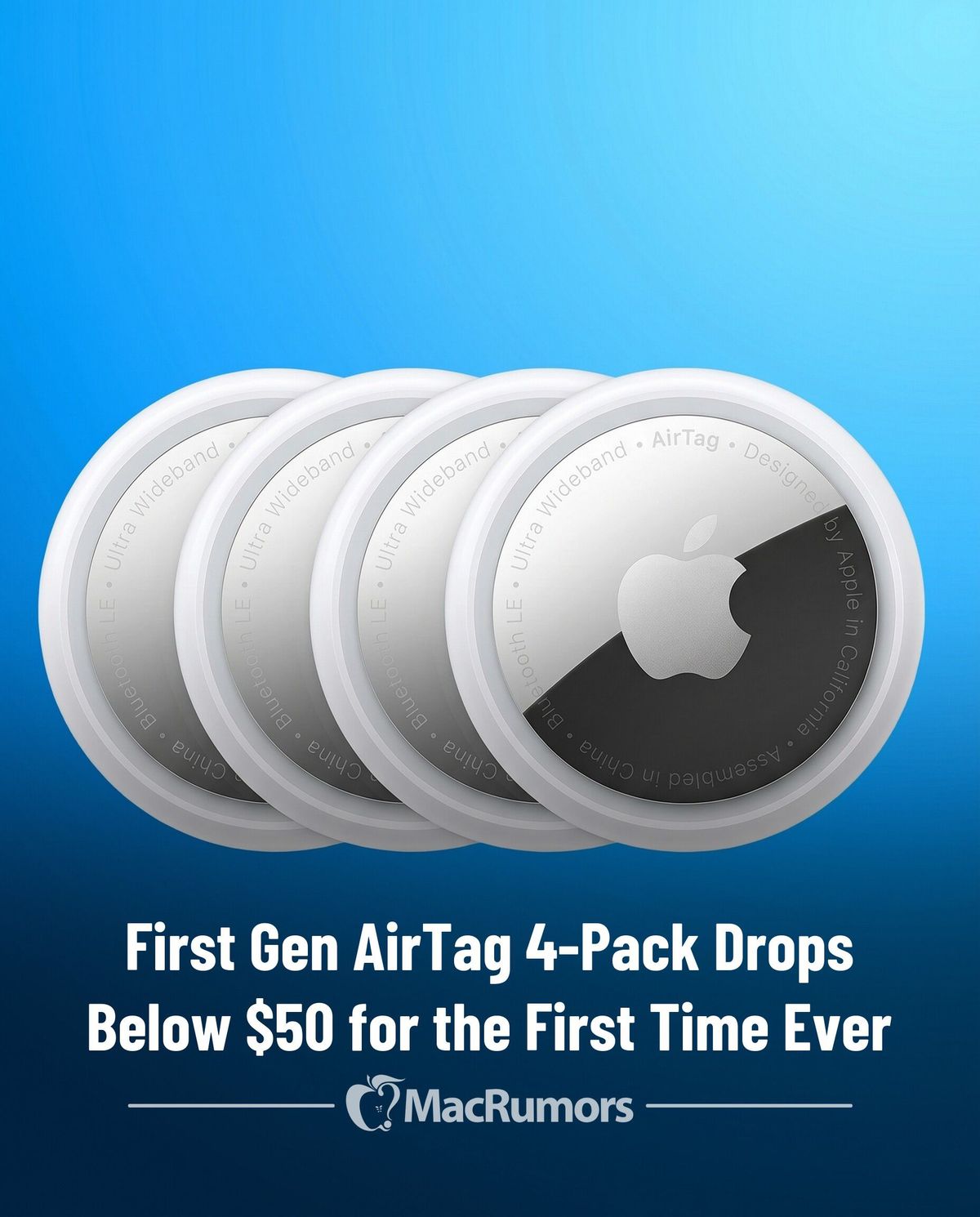 First Gen AirTag 4-Pack Drops Below $50 for the First Time Ever 