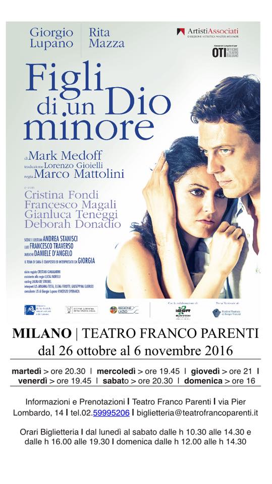 Giorgio - Buongiorno gente!! CI SIAMO!! Figli di un Dio minore sta per ...