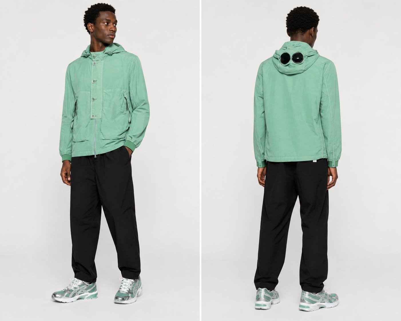 CP Company 018A Flatt Nylon Goggle Overshirt In Green Bay RRP 
