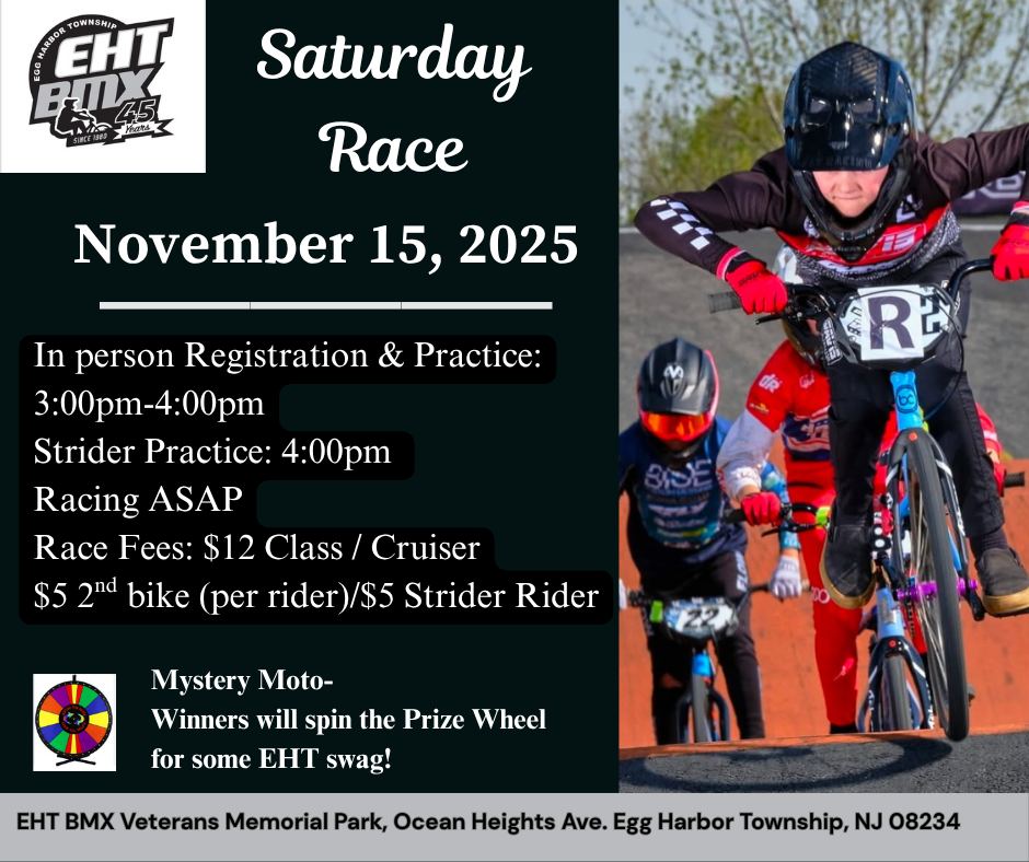 🏁 EHT BMX is racing this... - Egg Harbor Township BMX Track | Facebook