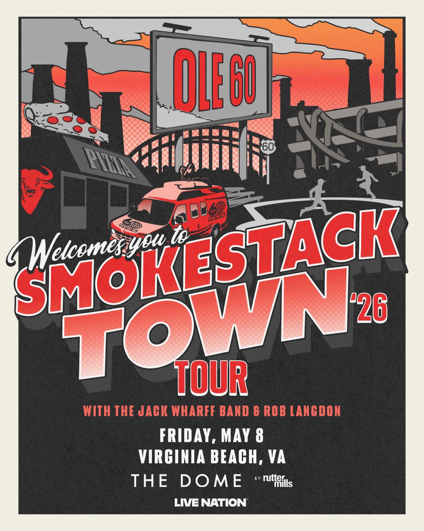 Ole 60 is bringing the Smokestack Town Tour to The Dome by Rutter 