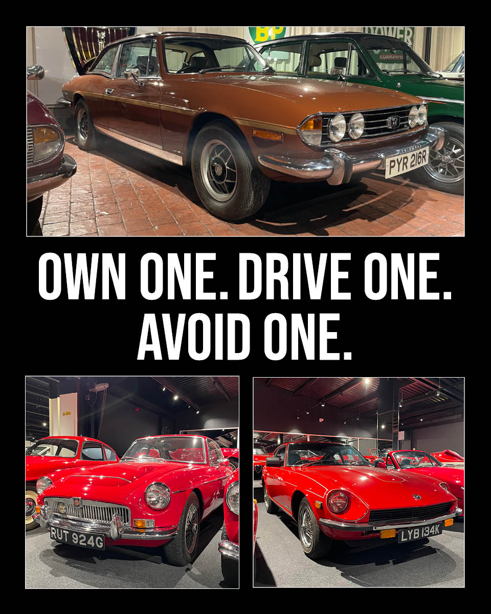 Drive, Own, Avoid – what's your pick? 🚘 1969 MGCGT 1976 Triumph