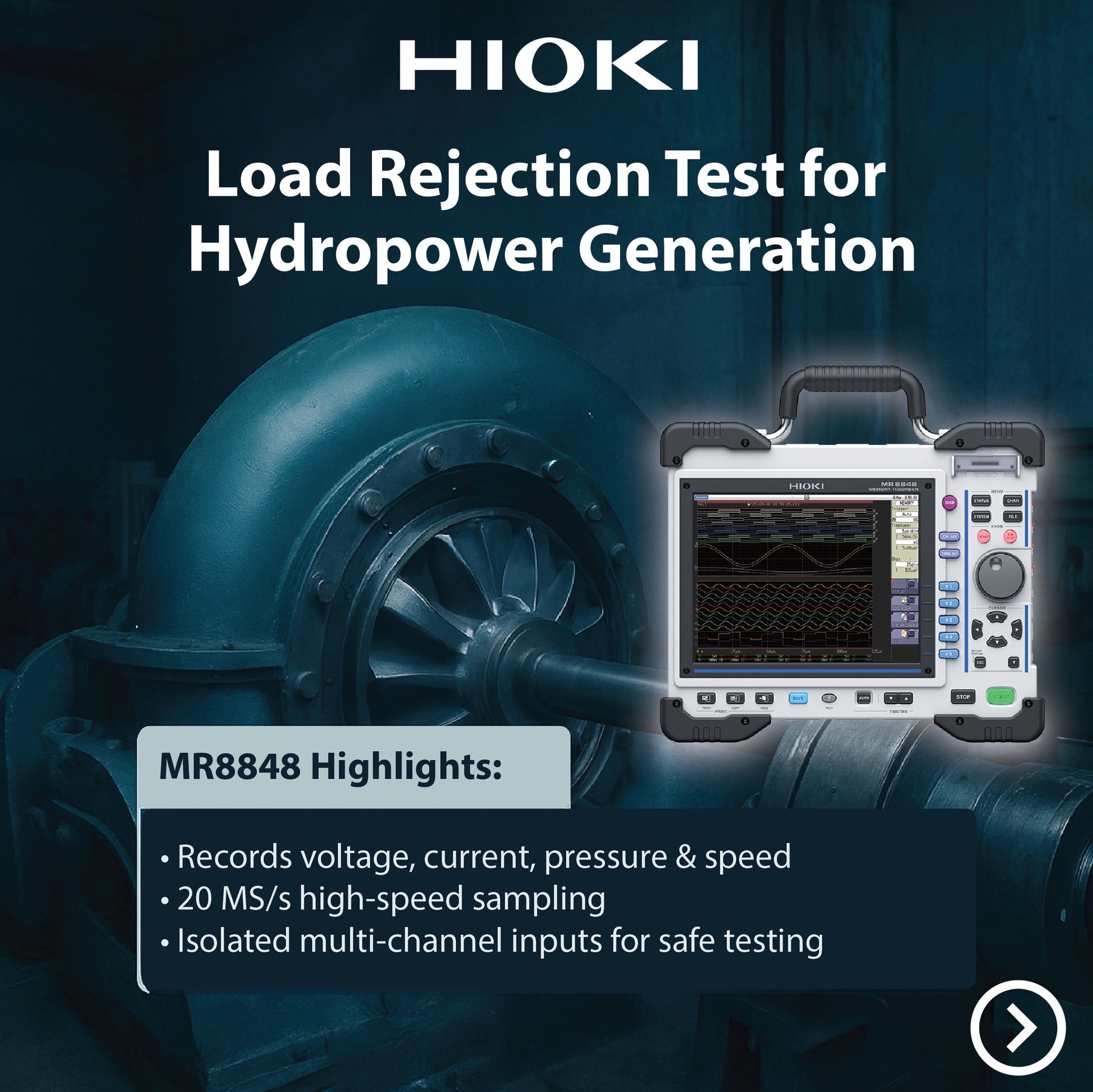 Hioki USA - Load Rejection Test for Hydropower Generation... | Facebook