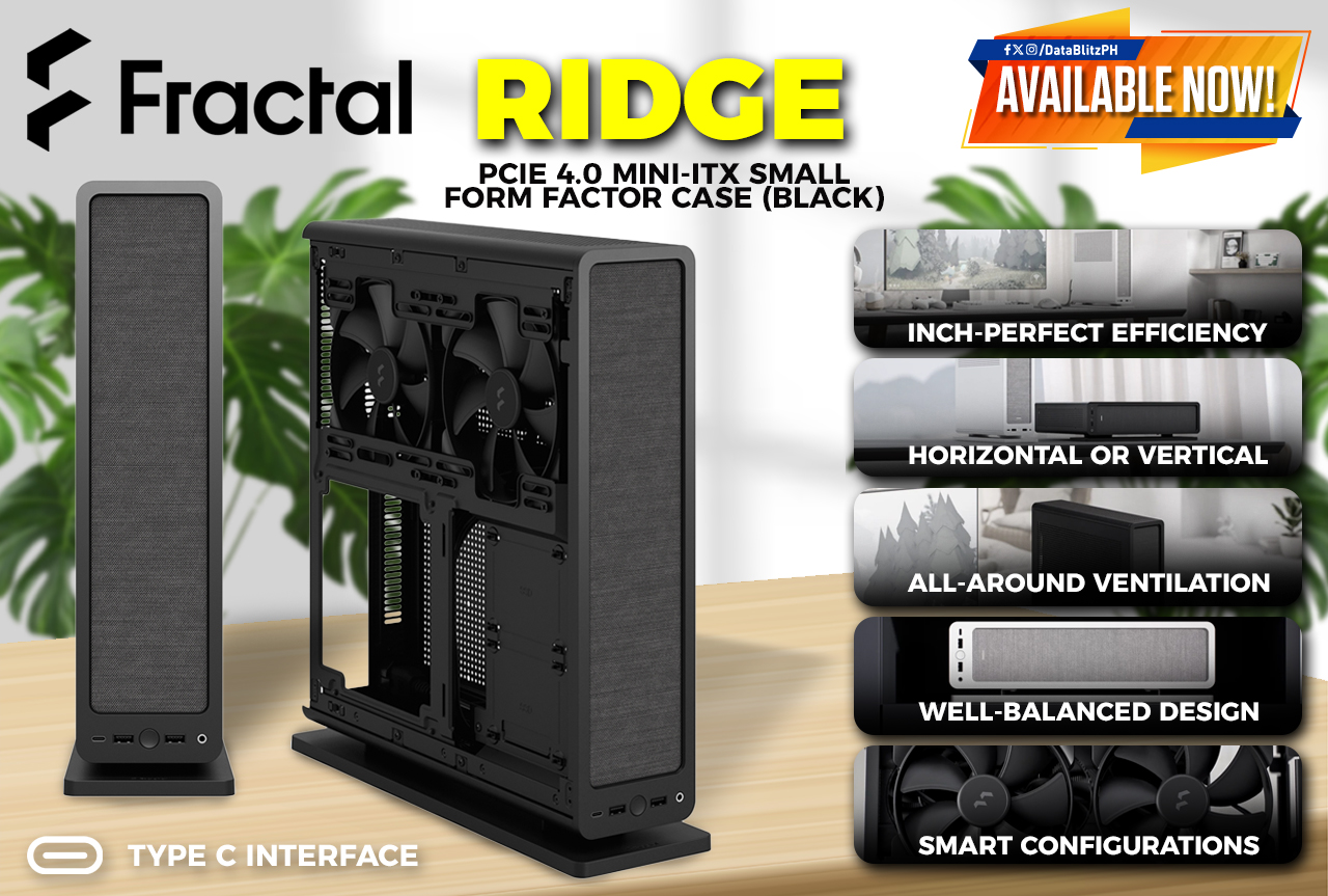 DataBlitz - 𝐒𝐌𝐀𝐋𝐋 𝐅𝐑𝐀𝐌𝐄. 𝐌𝐀𝐒𝐒𝐈𝐕𝐄 𝐏𝐎𝐖𝐄𝐑! ⚡🖤 Fractal Design Ridge PCIe 4. ...