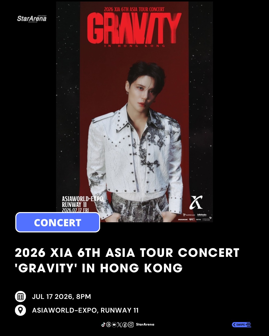 2026 XIA 6TH ASIA TOUR CONCERT 'GRAVITY' IN HONG KONG 📅 JUL 17