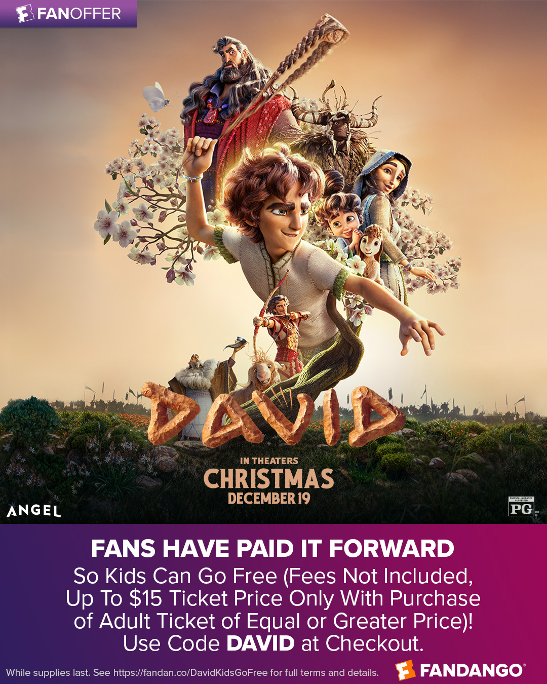 Fandango - Right now when you buy a ticket to see #DAVID in theaters ...